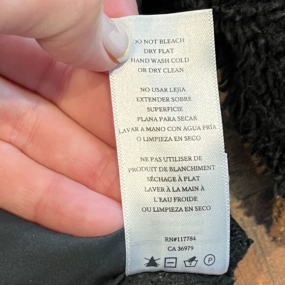 Rails Austin Black High Pile Fleece Full Zip Front Jacket XS Sherpa - Picture 7 of 11